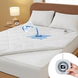 Bedsure Removable Heated Mattress Pad King - Waterproof Bed Warmer with Memory & Preheat Function, 12-Hour Timer & 10 Heat Settings with Dual Controller, Auto-Off, Electric Mattress Pad King 78"x80"