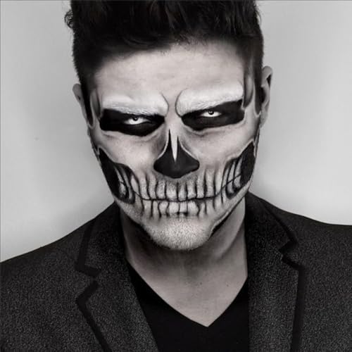 Classic Skull Temporary Skeleton Mouth Tattoo Halloween Costume for Men