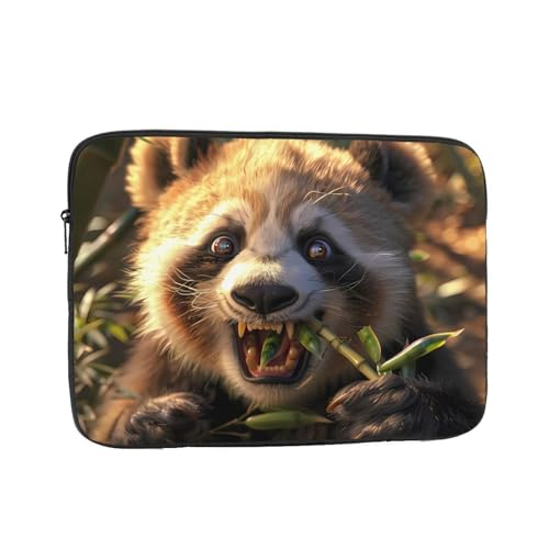 Panda Eating Bamboo Laptop Sleeve Case 15 Inch Suitable For Notebook Computer Tablet Traveling Carrying Simple Case