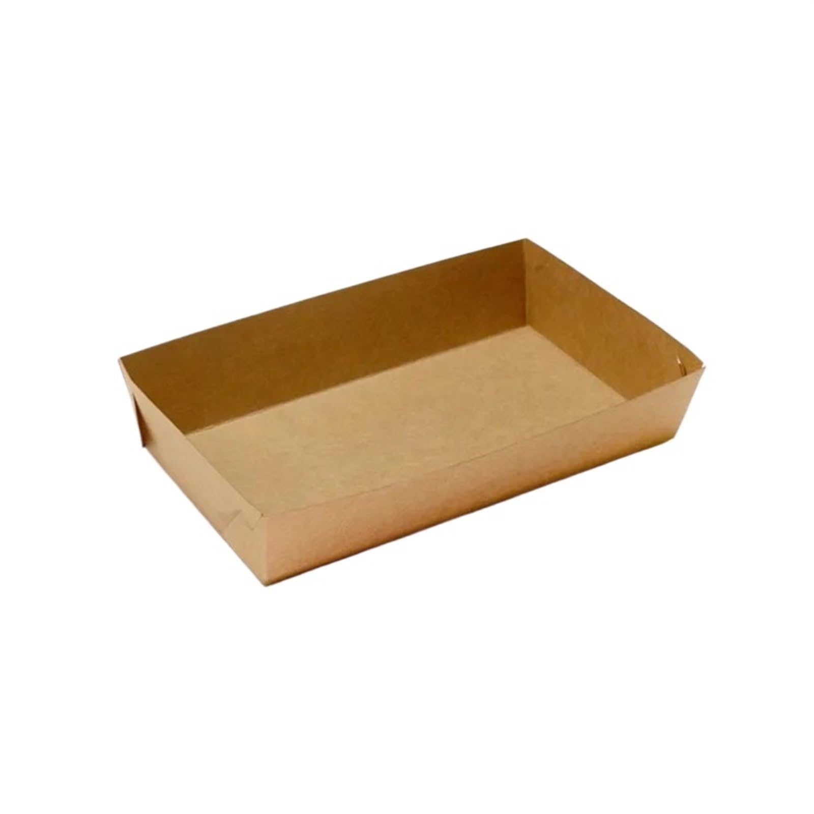 Paper Food Trays 100pcs Cardboard Trays Food Paper Snack Containers French Fries Fried Chicken Holder Paperboard Box(Brown)