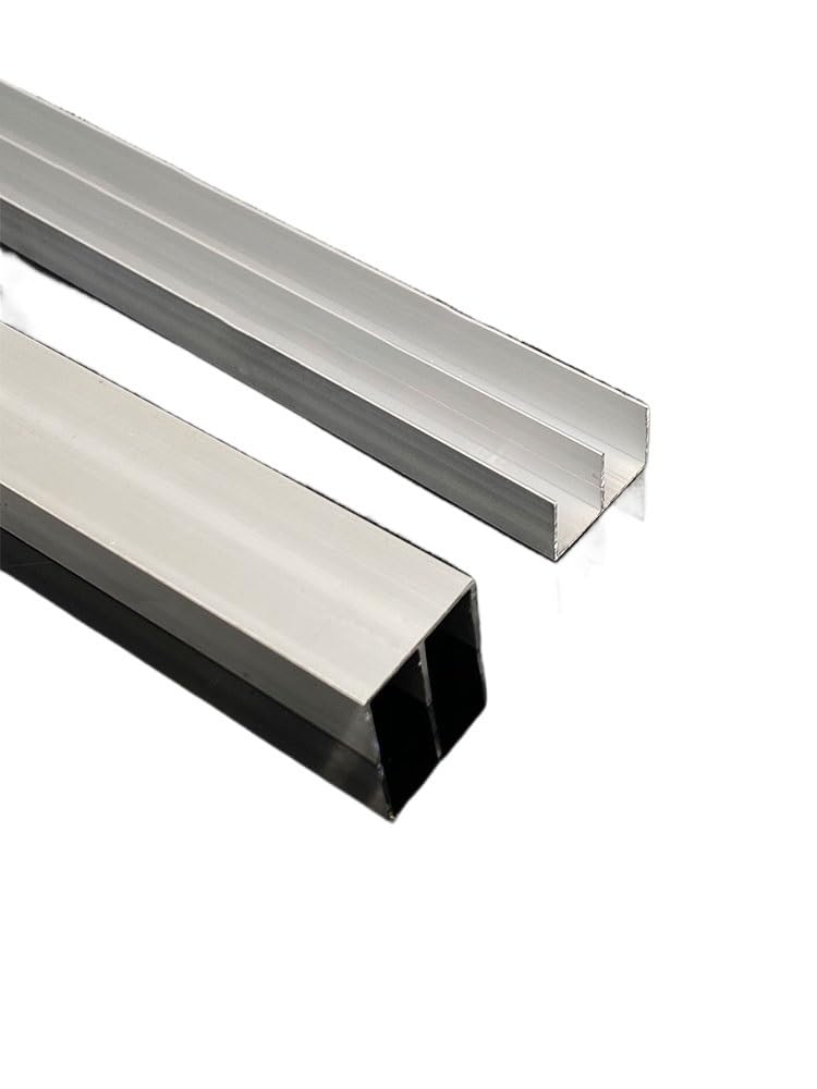 Sistema de riel de puerta corredera de doble riel de 2,5 cm de ancho para vidrio de madera y acrílico de 5 a 10 mm, fácil de instalar, guía deslizante de 39 pulgadas para un movimiento suave y apoyo
