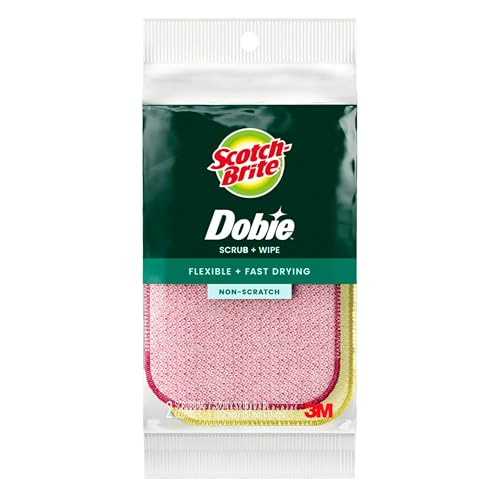 Scotch-Brite Dobie Scrub & Wipe Cloths, Sponge Cloths for Cleaning Kitchen, Bathroom, and Household,...