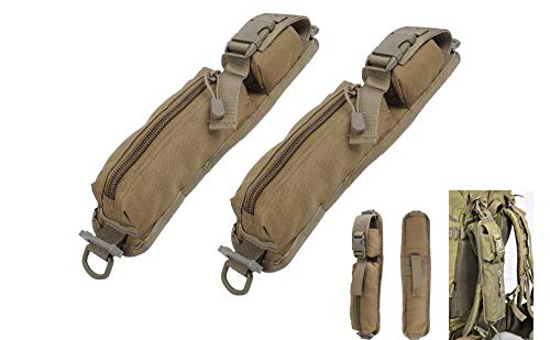 LIVIQILY Tactical Molle Pouch Accessory Backpack EDC Utility Tools Bags for Hunting Accessories（2 Pack Tan）