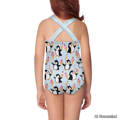 Image of Girls One Piece Swimsuits Sleeveless Lightweight Bathing Suit Beach Swim Suit Quick Dry Swimwear 5-14 Y