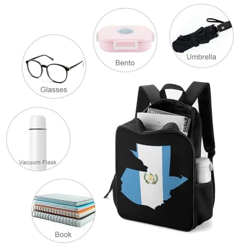 Flag Map of Guatemala Travel Backpack Casual Daypack Shoulder Bag with Adjustable Shoulder Straps for Hiking3