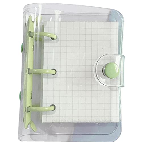 Mini Transparent 3 Ring Binder Covers with Inner Paper Clear Notebook Closure Loose Leaf Folder Binder Cover Protector with Snap Button