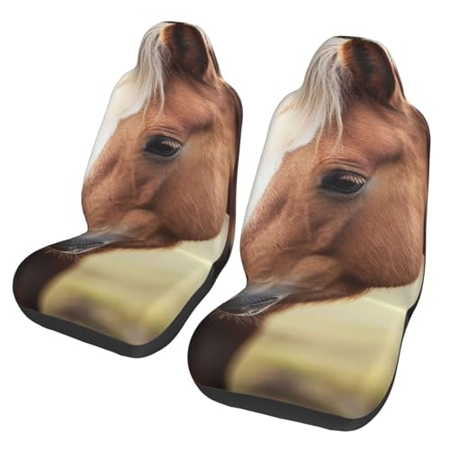 Housses de siège auto voiture respirantes motif cheval pour SUV et camion (lot de 2)