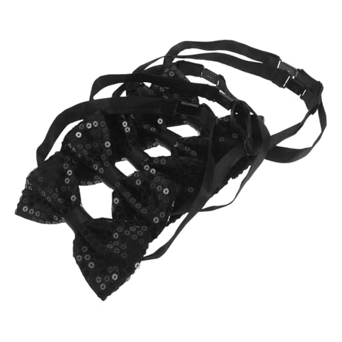 Beatifufu 5pcs Shiny Bowtie For Graduation Photos Stage Performance Party Wedding Banquet Pre-tied Sequin Bowties Adjustable Sequin Bow Tie For Children