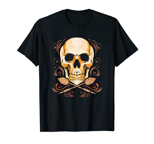 Dart Player Darts Fan regalo para jugar dardos lanzando cráneo Camiseta