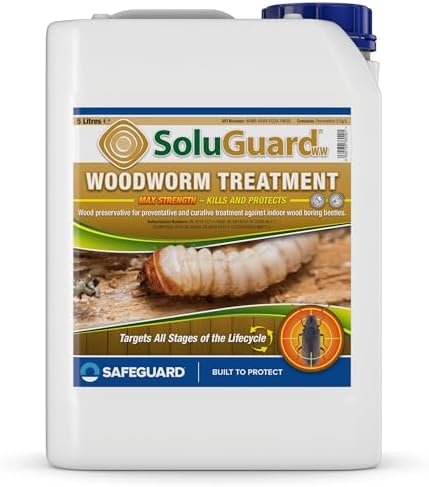 Soluguard Woodworm Treatment - Ready For Use High Strength Woodworm Killer Spray (5 Litre, Clear)