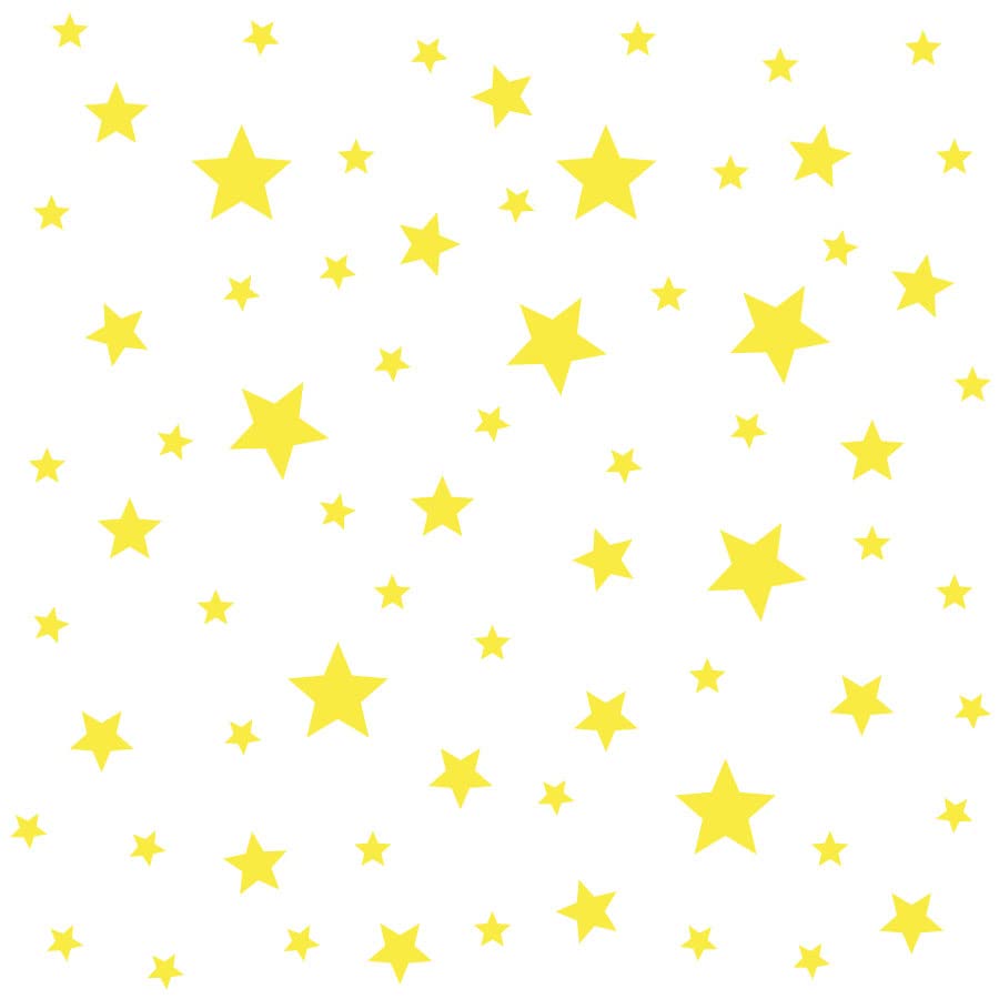 Stickerscape Star Wall Stickers (Standard - 1 Sheet - Yellow) | Space Wall Stickers for a Night Time Themed Bedroom or Nursery | Easy to Apply, Cleanly Removable