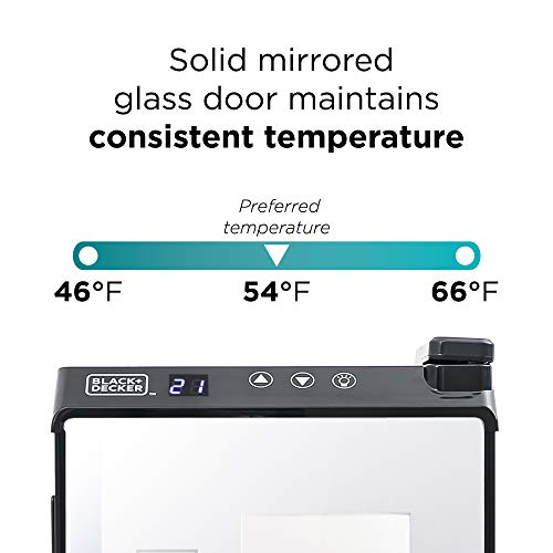 BLACK+DECKER Wine Cooler 8 Bottle,Wine Fridge Thermoelectric with Mirrored Front,Freestanding Wine Cooler Refrigerator &LED Display,BD60326 on Fridge.com