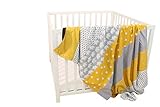 Colcha para bebé de ULLENBOOM ® con elefantes amarillo (ma