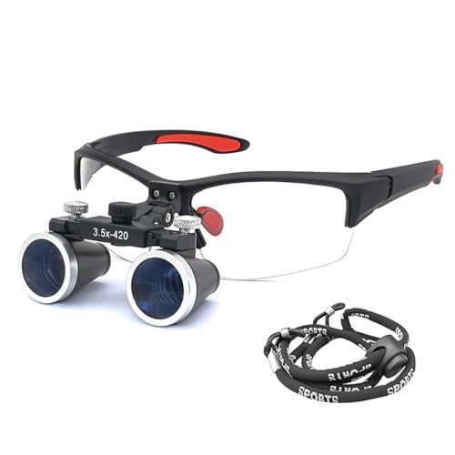 Generic Dental Loupes Binocular Surgical Magnifier 2.5X 3.5X Ultra-Lightweight Optical Loupe 320-420mm Magnifying Glass for Dentist (3.5X-420), Black