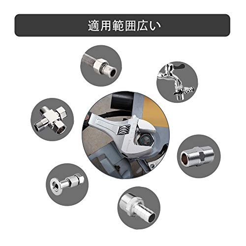 Donext モンキーレンチ 300mm 最大口開き35mm 目盛付 ゴムマット付 CR-V 5枚目