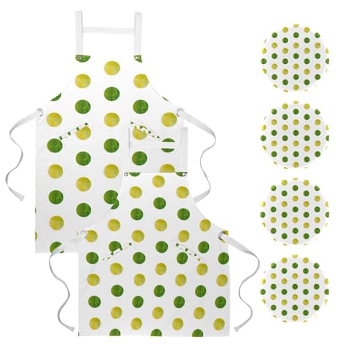 Tablier de cuisine lot de 2 avec broches pour restaurant, pâtisserie et bar