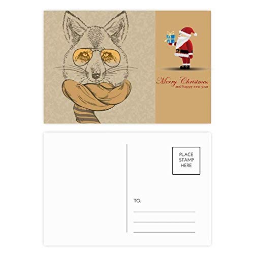 Cartes postales loup doux écharpe père Noël noël hiver correspondance