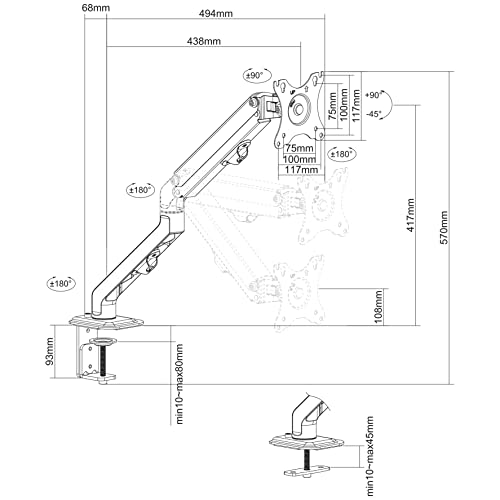 Neomounts Newstar Flat Screen Desk Mount Desk - 28