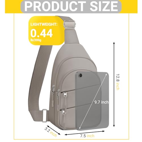 Crossbody Bags for Women, Sling Bag for Men, Small Hiking Backpack Anti Theft Lightweight for Outdoors Travel (M, Khaki)4