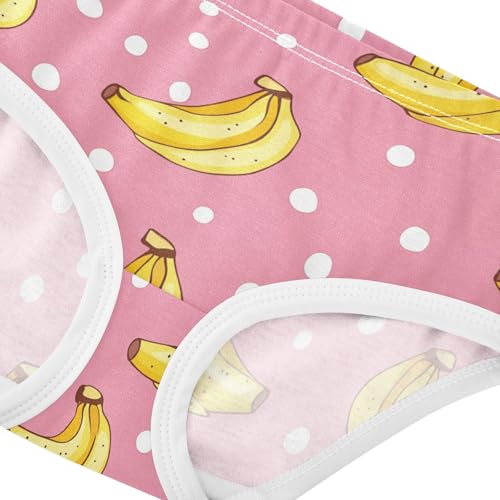 Wusikd Cute Bananas Girls' Underwear Cotton Pink Girls Briefs Soft Toddler Underwear 2T4