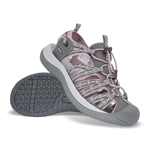 Image of GRITION Hiking Sandals Women Closed Toe, Waterproof Lightweight Adjustable Hiking Athletic Sandals, Breathable For Beach Summer Adventure Comfortable Outdoor Sport