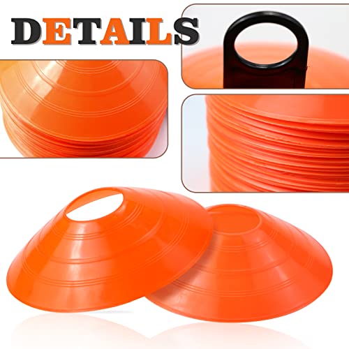 Faxco 60 Pcs Sport Mark Disks With Rack And Net Bag, Soccer Cones For Training, Football, Sports, Field Cone Markers With Shelf Outdoor Games Supplies (Orange) #TOP2