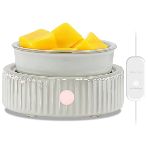 Wax Melt Warmer with 4 Timer & PTC Heating- Ceramic Fragrance 3-in-1 Oil Burner Electric Candle Wax Melter for Home Office Bedroom Fragrance, Home Décor and Gift Choice Gradient Pinstripe