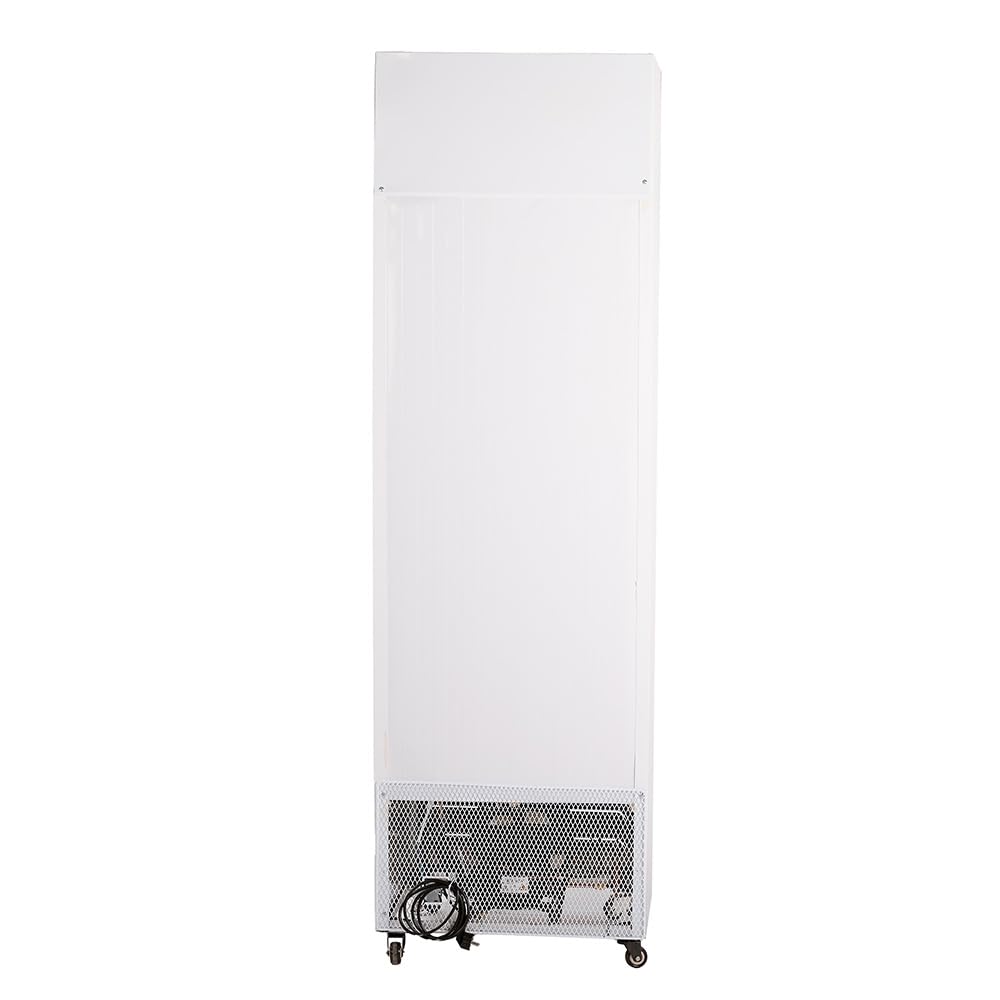 Cleiton® Armario Expositor Refrigerador 1 Puerta de Cristal 330 Litros Doble Cristal Templado Refrigeracion Ventilada Antivaho 600x620x2000 mm | Vitrina Expositora Refrigerada | Nevera Frio Bebidas