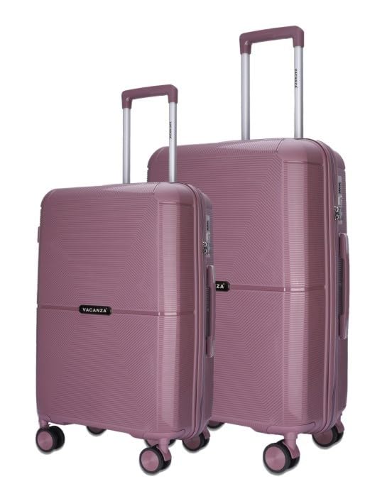 Image of 3G VACANZA Hard-Side Polypropylene Check-in Luggage Set of 2 Purple Trolley Bags (65 & 75 Cm)