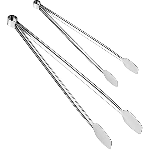 Serving Tongs - Grill Tongs for Cooking BBQ for Cooking & Serving Food In The Sizes You Need - 12 & 10" - Long Locking Stainless Steel Tongs For Kitchen & Barbecue - No More Burnt hands Cover