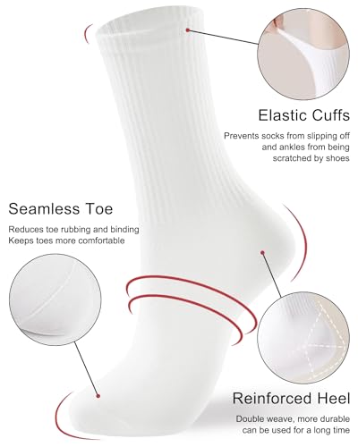 SHIZEN Womens Crew Socks 3-12 Pairs Pack Size 6-113