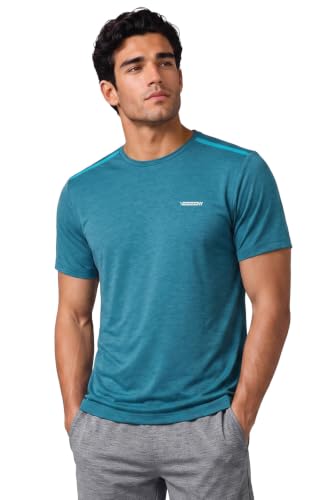 Image of Van Heusen Men's Running T-Shirt | Regular Fit | Crew Neck | Soft Breathable Mircofiber | Casual Wear | Summer Favorite | Shoulder Bonding |Sports T-Shirt | Style 61005