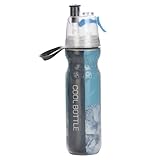 Spray y botella deportiva 2 en 1, con solo presionar suavemente el botón de spray, la botella de agua produce un rociado suave y detallado en la cara que alivia la piel cansada, ayuda a la piel a complementar la humedad a tiempo después del ejercicio intey l