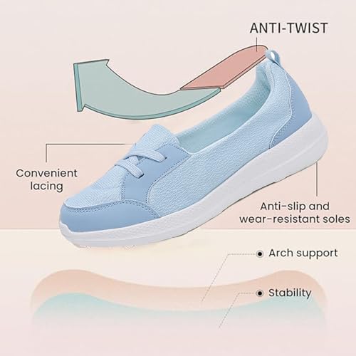 Women's Comfy Slip-On Orthopedic Walking Shoes,Kotsas Breathable Arch Support Non-Slip Shoes,Casual Low Top Soft Sole Shoe for Women3