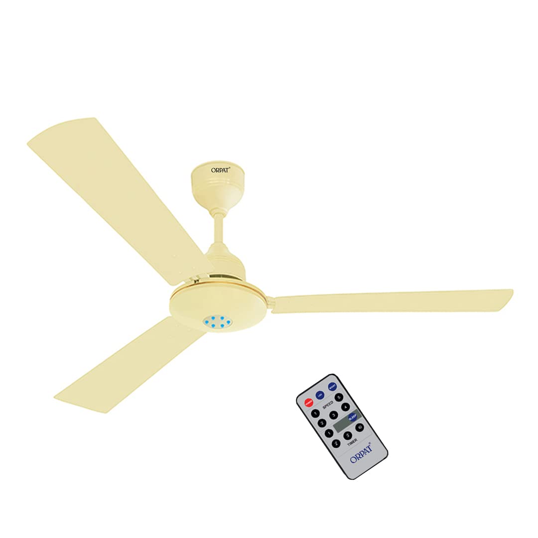 Orpat BLDC Ceiling Fan | Moneysaver S | Energy Efficient | Fan With LED Light | Controlled With Remote & App | 100% Rust Free Blade | Anti Dust & Anti Bacterial | 28W | AB Ivory