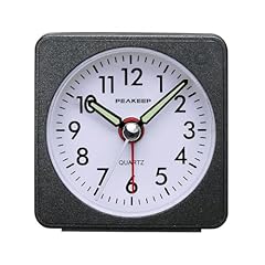 Peakeep Ultra Small, Battery Travel Alarm Clock with Snooze and Light, Silent with No Ticking item