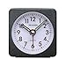 Peakeep Ultra Small, Battery Travel Alarm Clock with Snooze and Light, Silent with No Ticking Analog Quartz (Black)