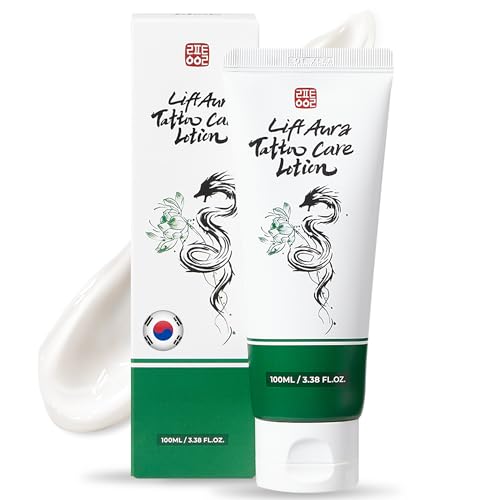 LiftAura Tattoo Aftercare Lotion & Moisturizer – Lightweight, Fast-Absorbing Cream for Brightening...