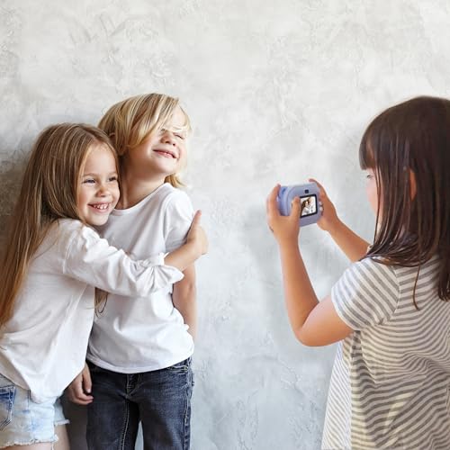 Image of MOOOV 477522 Instant Camera with Camera Child Girl Boy Print Photo on Paper - Colour Screen, Rechargeable USB-C Cable Included - Blue