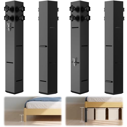 Fixirons Carbon Steel Bed Risers, Adjustable, 2.3