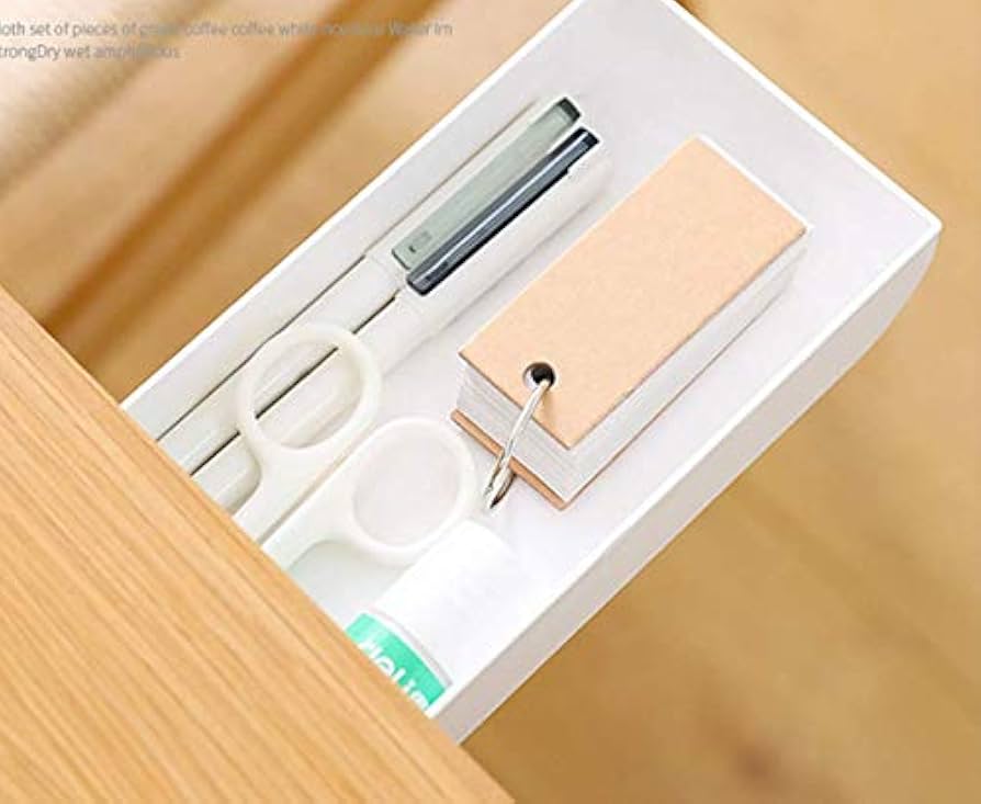 デスク下 引き出し 収納 両面テープ 取付 グレー 整理 小物 1個