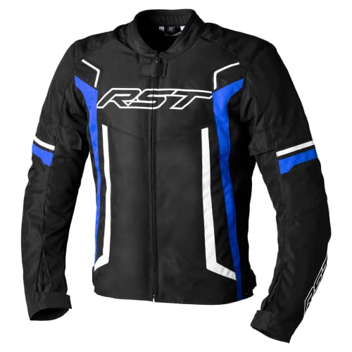 Motorbike RST Pilot Evo Mens Textile Jacket Biker Rider Sports CE Approved Jacket (Black/Blue/White,42)