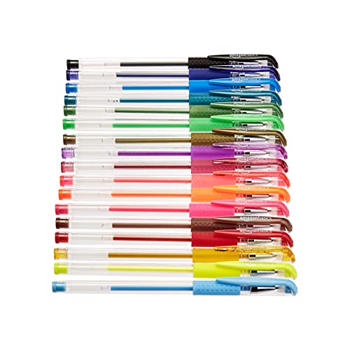 Amazon Basics Premium Gel Pen Set, farbig sortiert, Assorted - 44 Stück