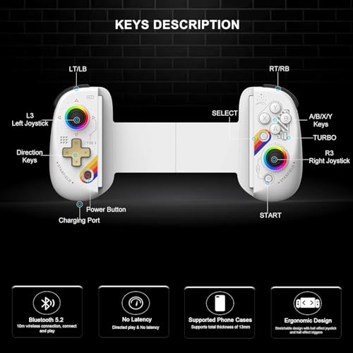 Controlador de juego inalámbrico arVin RGB para iPad, Switch y CODM Mobile 7