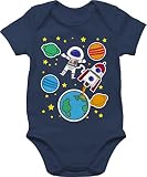 Shirtracer Aktuelle Trends Baby - Weltall mit Astronaut - 12/18 Monate - Navy Blau - Astronaut Baby - BZ10 - Baby Body Kurzarm für Jungen und Mädchen