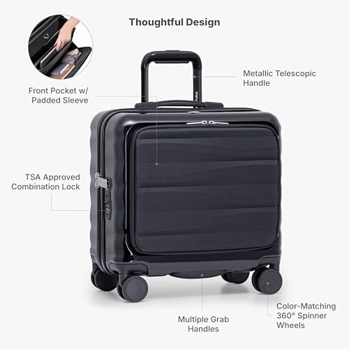 Traveler's Choice Edinburgh II Hardside Luggage with Spinner Wheels, TSA Lock, Black, 16-Inch Mini by Traveler's Choice - Used condition - Image 6