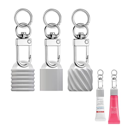 ERZHE Keychain Lip Cap Compatible With LANEIGE and Aquaphor 0.35 oz, Balm Cover Replacement, Attachment for Lip Balm (ONLY Cap) (White)