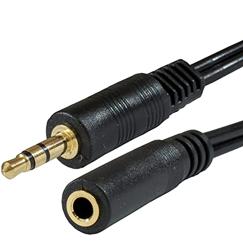 3.5mm AUX Audio Extension Cable Jack Male To Female Headphone Lead Gold 2M Long