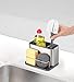 Joseph Joseph Surface Sink Caddy Stainless Steel Sponge Holder Organizer for Kitchen, Large, Grey