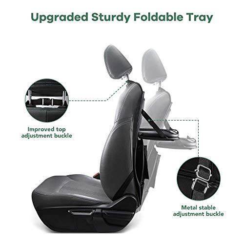 Tsumbay Car Back Seat Organizer with Trash Can PU Leather Car Storage Organizer with Foldable Table Tray,Touch Screen Tablet Holder,Car Back Seat Protectors Kick Mats -1 Piece